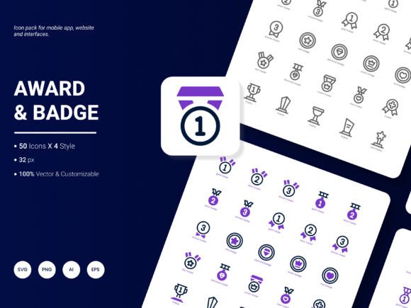 Award and Badge Icon Pack for Graphics and Icons