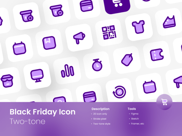 Black Friday Icon Set Two-tone Style