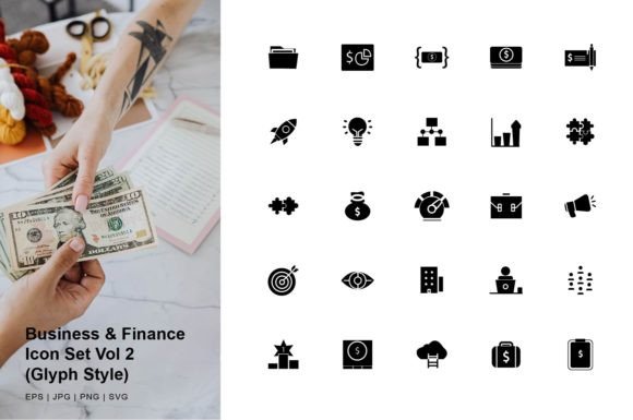 Business and Finance Icon Glyph Vol 2: Graphics and Icons for Professional Design
