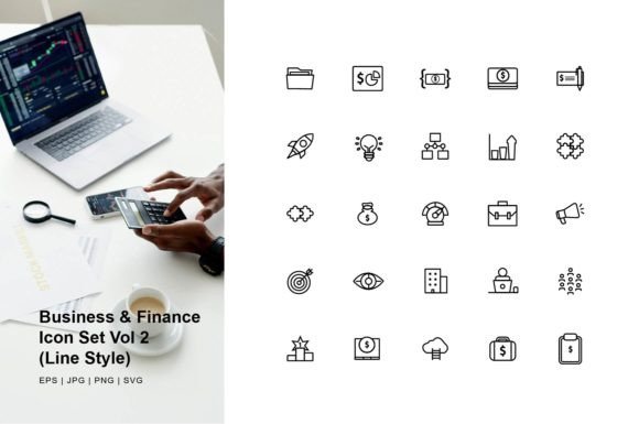 Business and Finance Icon Set Line Vol 2