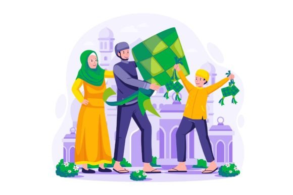 Celebrate Eid Mubarak Illustration Graphics
