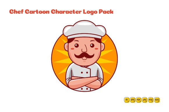 Chef Cartoon Character Logo 06: Graphics and Logos for Creative Projects