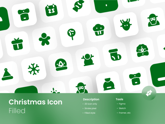 Christmas Icon Set Filled Style Graphics and Icons