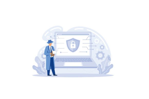 Cyber Security Concept with Characters: Graphics and Illustrations for Digital Publishing