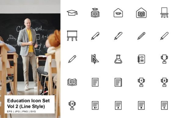 Education Icon Set Line Vol 2