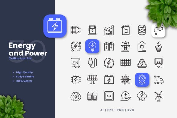 Energy and Power Icons Graphics