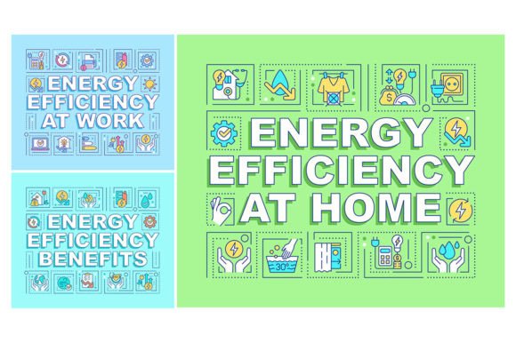 Energy Efficiency Word Concepts Banners: Graphics for Local Business Branding