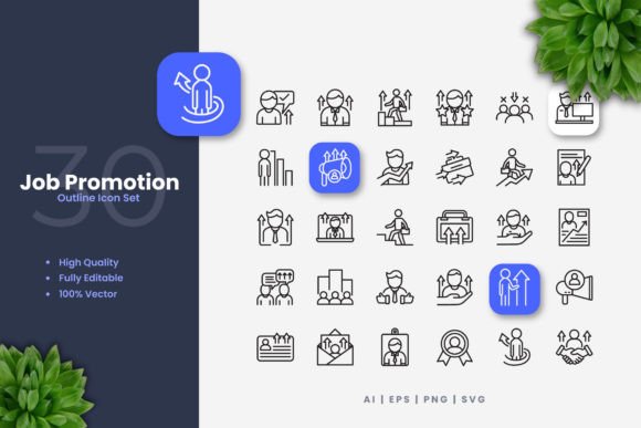 Job Promotion Icons: Graphics and Icons for Branding