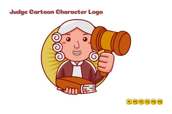 Judge Cartoon Character Logo 04: Graphics and Logos for Small Business Branding