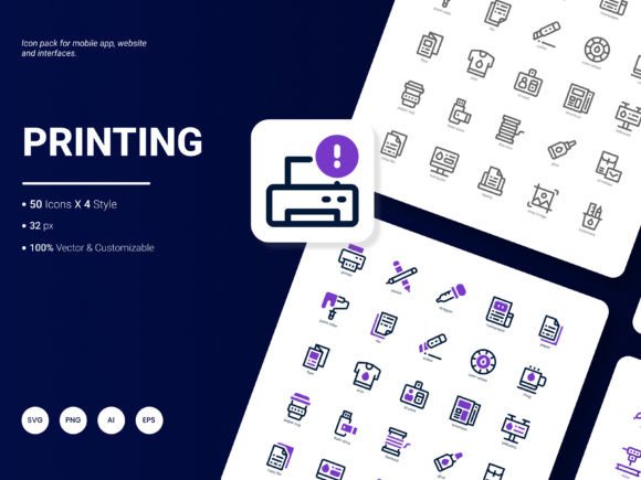 Printing Icon Pack: Graphics and Icons for Creative Design