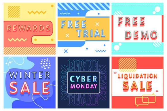 Sale Text Promotion Bundle: Graphics for Trendy Design
