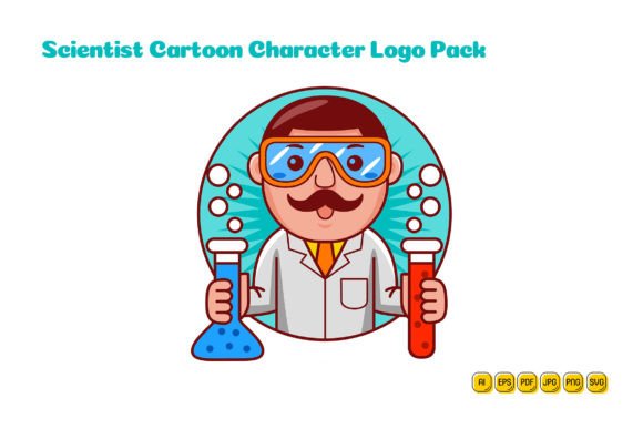 Scientist Cartoon Character Logo 02: Graphics and Logos for Creative Projects