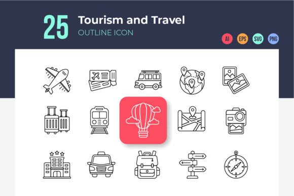 Travel Icons Outline Review