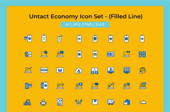 Untact Economy Icon Set - Filled Line